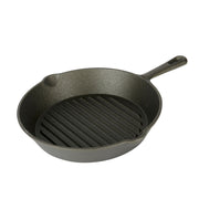KitchenCraft Deluxe Cast Iron 24 cm Round Ribbed Grill Pan