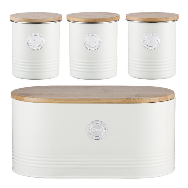 Typhoon Living Cream Tea Coffee Sugar Bread Bin Set – Select Homeware