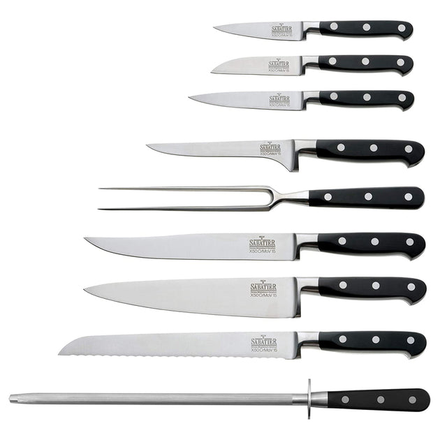 Richardson Sheffield V Sabatier 9 Piece Kitchen Knife Block Set