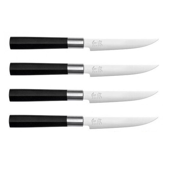 Kai Wasabi Black Stainless Steel Set of 4 Steak Knives