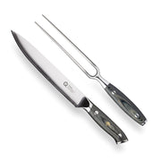 Quantum Q30 Series 2 Piece Damascus Steel Carving Knife & Fork Set