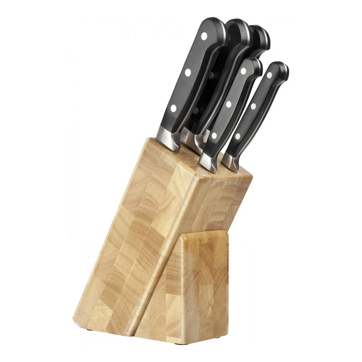 Taylors Eye Witness 5 Piece Kitchen Knife Block Set Rubberwood Block