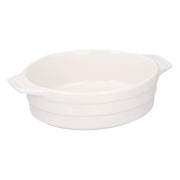 Set of 4 Ceramic 440 ml White Oval Individual Baking Serving Pie Dishes