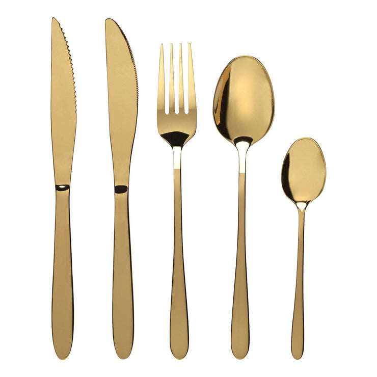 Progress Refine 20 Piece Stainless Steel Gold Cutlery Set