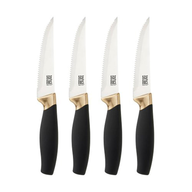 Taylors Eye Witness Brooklyn Brass 4 Piece Steak Knife Set