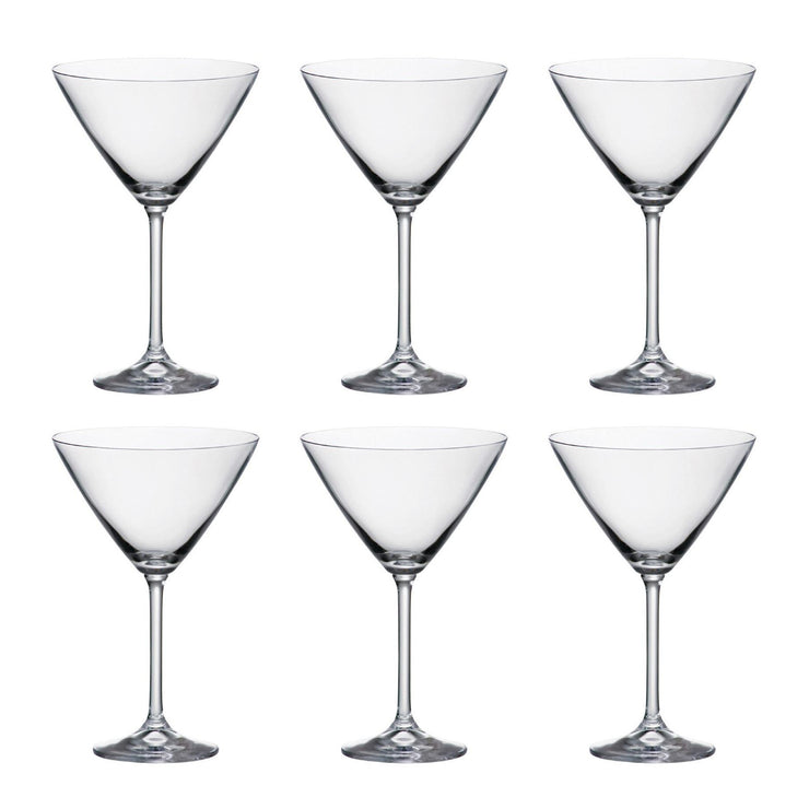 Crystal Bohemia Colibri Collection Set of 6 280 ml Martini Cocktail Glasses