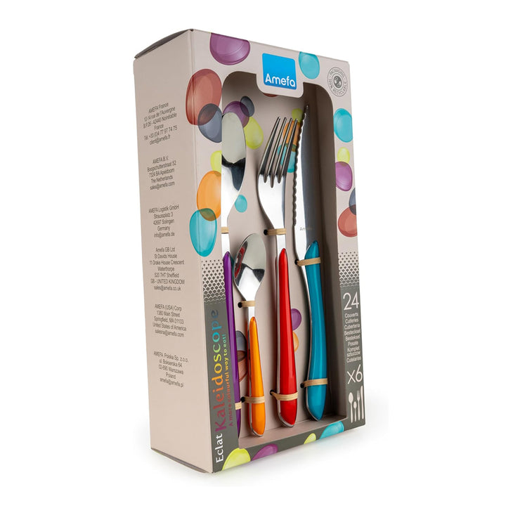 Amefa Eclat Kaleidoscope 24 Piece Stainless Steel Cutlery Set