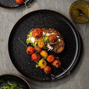 Utopia Obsidian 20 cm Black Reactive Glaze Serving Plate