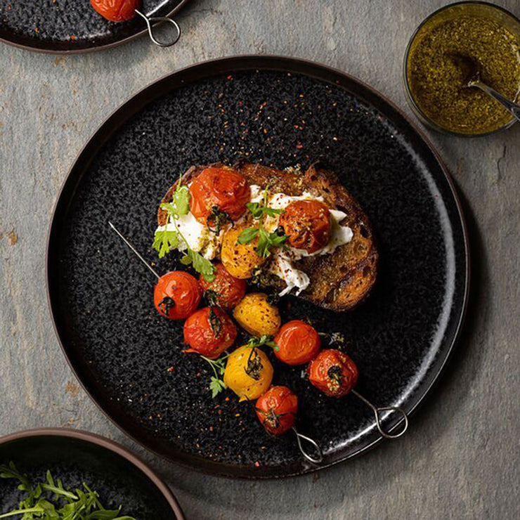 Utopia Obsidian 20 cm Black Reactive Glaze Serving Plate