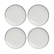 Ariane Airain White Porcelain Bronze Band Dining Plate 28 cm Set of 4