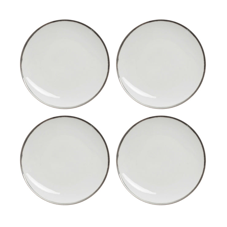 Ariane Airain White Porcelain Bronze Band Dining Plate 28 cm Set of 4