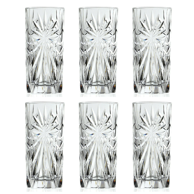 RCR Crystal Set of 6 Oasis 300 ml Hi-Ball Tumbler Glasses