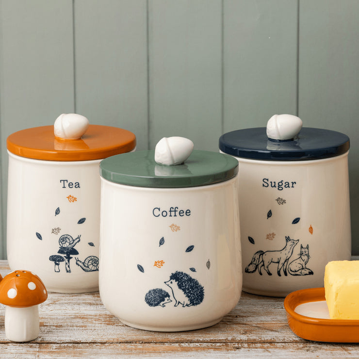 Price & Kensington Woodland Ceramic Tea Coffee Sugar Storage Set