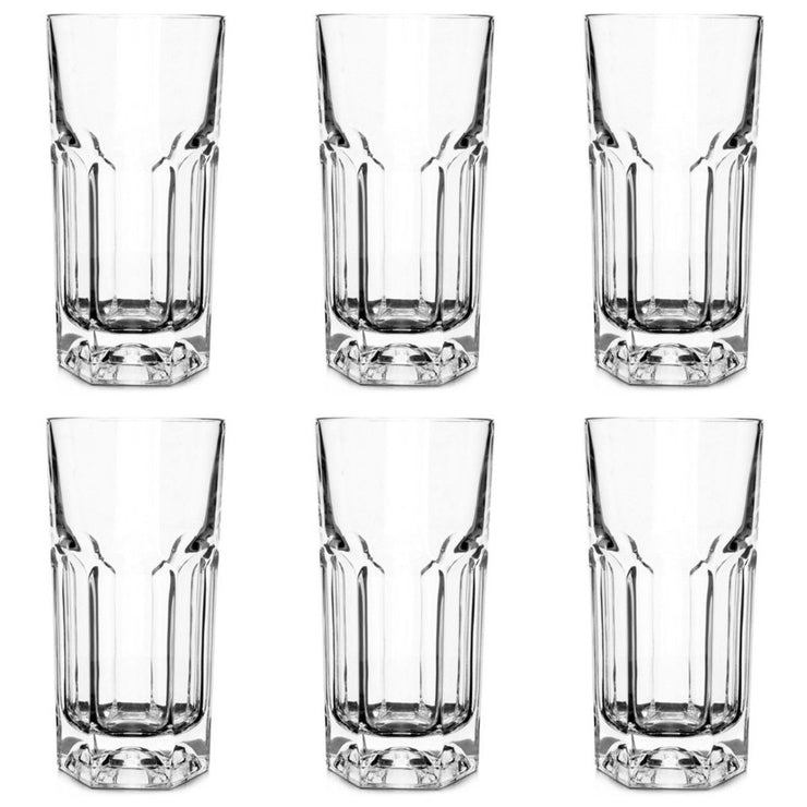 RCR Crystal Provena Set of 6 Tall Hi-Ball 37 cl Drinking Glasses