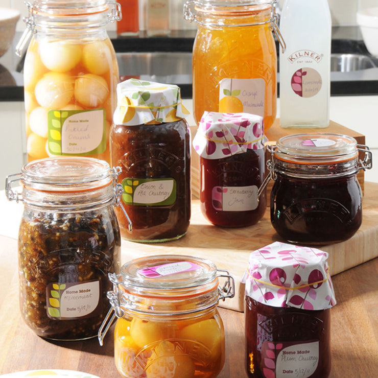 Kilner Pack of 24 Assorted Fruit Blossom Adhesive Jam Jar Labels