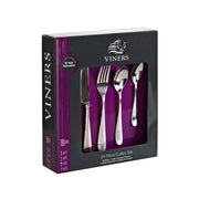 Viners Glamour 24 Piece Stainless Steel Hammered Cutlery Set Mirror Polished