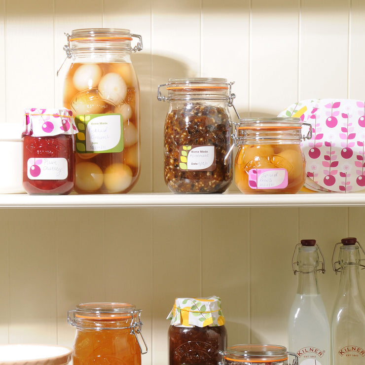 Kilner Pack of 24 Assorted Fruit Blossom Adhesive Jam Jar Labels