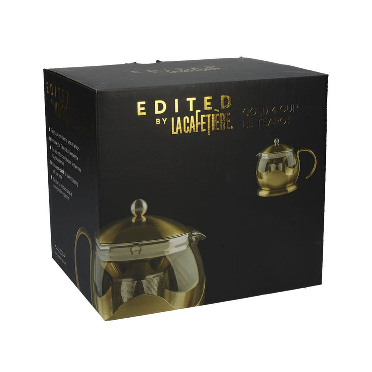 La Cafetiere Edited Brushed Gold Stainless Steel 1200ml Le Teapot with Infuser