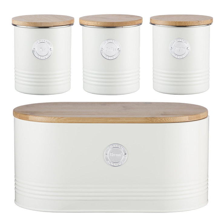 Typhoon Living Cream Tea Coffee Sugar Bread Bin Set – Select Homeware