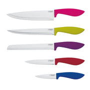Colourworks 6 Piece Kitchen Knife Block Set with Chopping Board