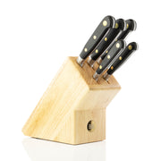 Taylors Eye Witness Oxford 5 Piece Brass Riveted Knife Set with Wooden Block
