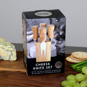 Taylors Eye Witness 4 Piece Cheese Knife Set with Acacia Storage Block