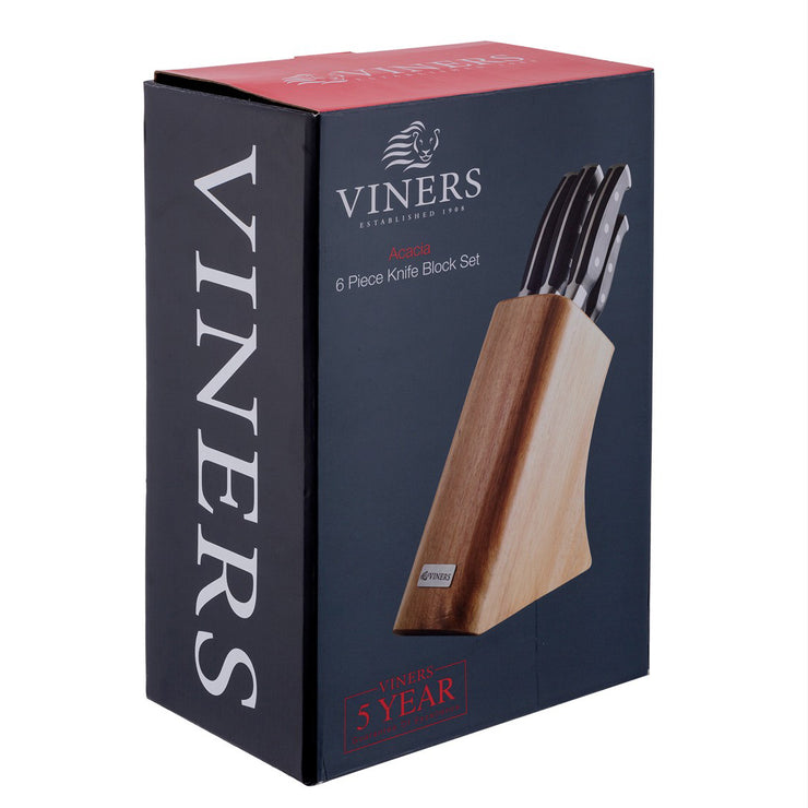 Viners Acacia 5 Piece Kitchen Knife Block Set