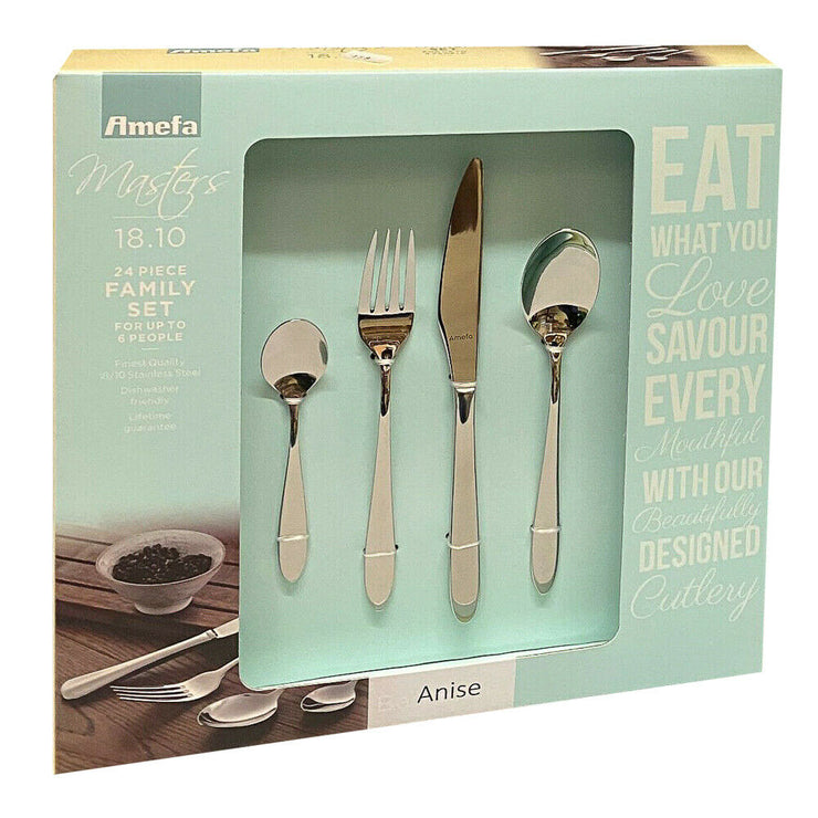 Amefa Masters Anise 18/10 Stainless Steel 24 Piece Cutlery Dining Set