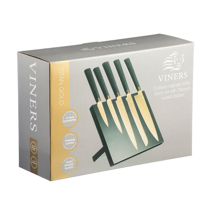 Viners Titan Gold 6 Piece Knife Block Set