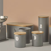 Typhoon Living Grey Tea Coffee Sugar Storage Canister and Bread Bin Set