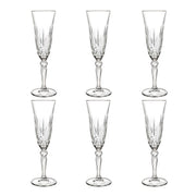 RCR Melodia Italian Crystal Set of 6 Champagne Flutes