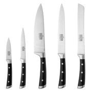 Richardson Sheffield X50 CrMoV15 Sabatier Black 5 Piece Knife Block Set